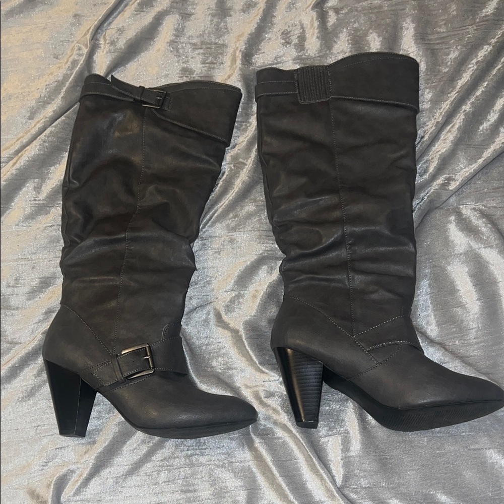 Stylish Gray Knee-High Boots